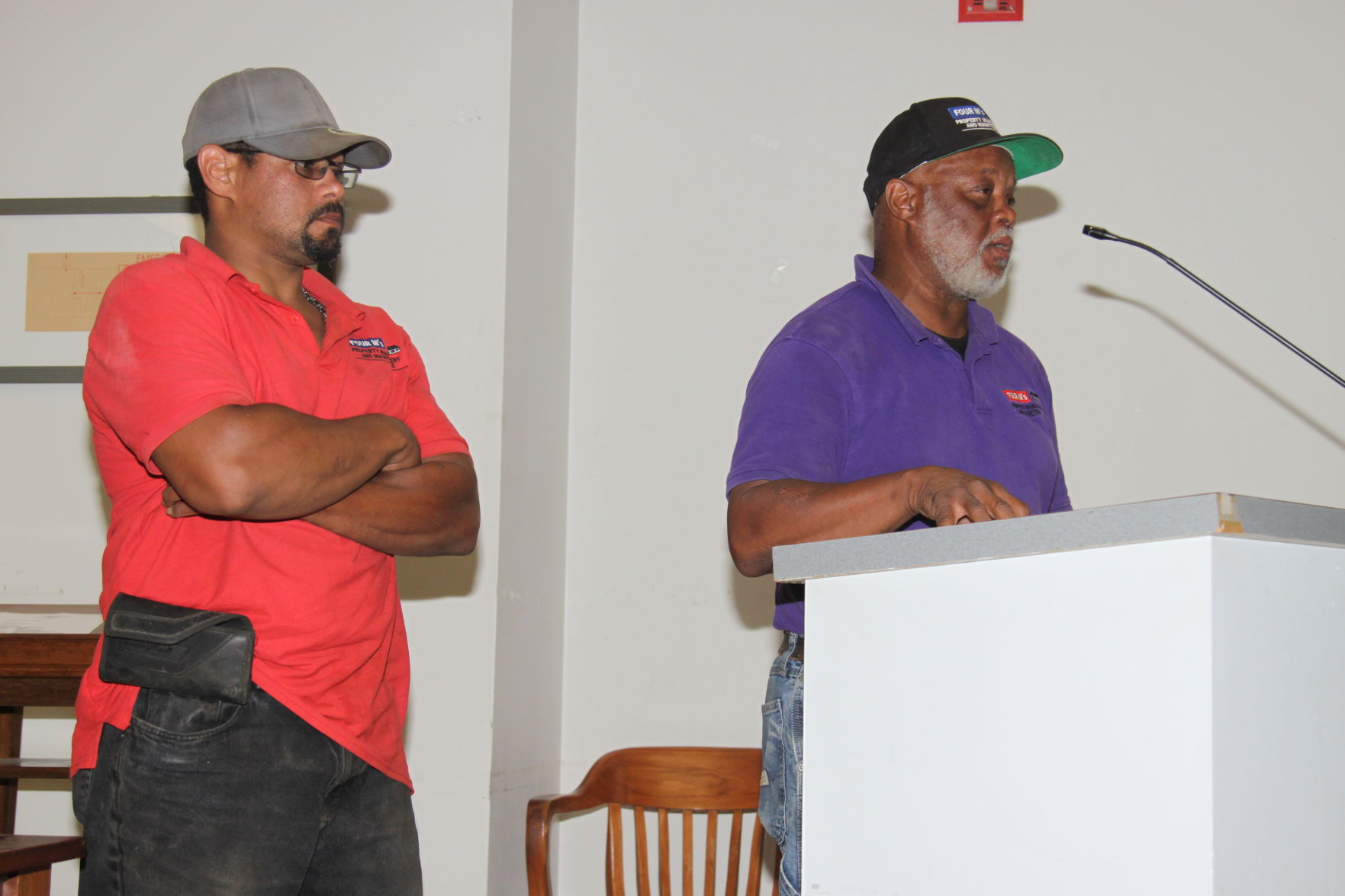 Dale Miller and son speaks at planning commission meeting